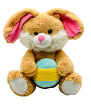 Animal Adventure Bunny Plush with Easter Egg Rabbit Pink Ears 10” Soft Cuddly - £16.43 GBP