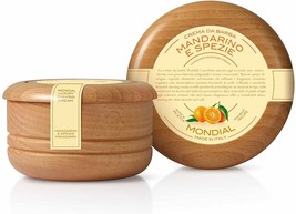 Mondial Antica Barb Tangerine and spices - Shaving cream, wooden bowl, 1... - $37.57