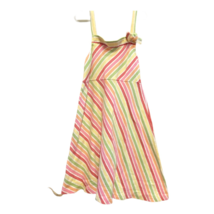 Gymboree Vintage Rainbow Sherbert Ice Cream Pink Stripe Tank Dress Girls 6 - £7.54 GBP
