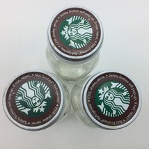 Starbucks Glass Frappuccino Bottles Set 3 Small Craft Art Projects Reusable Lids - £12.64 GBP