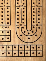 Vintage Hansen Inlay Wood Cribbage Board With Metal Pegs - - $15.99