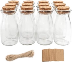 CUCUMI 12pcs 3.4oz Small Glass Favor Jars, 100ml Small Glass Bottles with Cork - £25.51 GBP