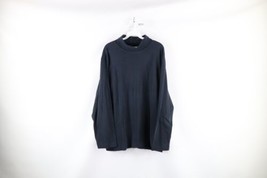 Vintage 90s Lands End Womens 3X Faded Blank Long Sleeve Turtleneck T-Shirt Black - £27.20 GBP