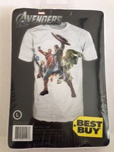 Vintage T-Shirt Marvel The Avengers White Captain America Best Buy 2012 New - £10.75 GBP