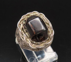 925 Sterling Silver - Vintage Unique Stromatolite Filigree Ring Sz 5.75- RG26084 - £40.27 GBP