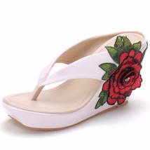 Woman Slippers Lady Home Slippers Casual Beach Flip Flops Sandals Platform Wedge - £40.19 GBP