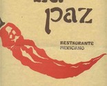 La Paz Restaurante Mexicano Menu Atlanta Knoxville Charlotte 1990&#39;s - $27.72