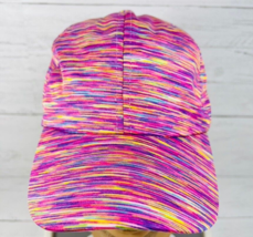 Pink Stripe Sports Baseball Hat Cap Dri Fit Knit Adjustable Gold Running... - £23.97 GBP