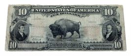 Series of 1901 Bison $10 United States Note in About Good Condition FR#1... - $876.67