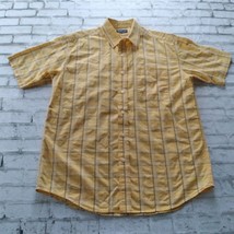 Austin Clothing Company Mens Button Down Shirt Large Yellow Plaid Short ... - £14.34 GBP