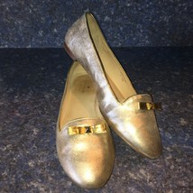 Kate Spade Metallic Gold Leather TREAT Ballet Flat, Style#51, Size 10m-Excellent - £56.02 GBP