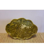 Vintage Scalloped Edge Green Soapstone Trinket Dish - £12.22 GBP