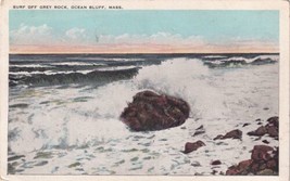 Ocean Bluff Massachusetts MA Surf Off Grey Rock Postcard C26 - $2.99
