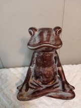 Yoga Ceramic Cute Incense Burner Frog Toad Figurine Home Shelf Table Decor 6&quot; - £12.00 GBP