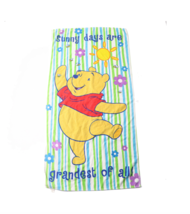 Vintage 90s Disney Winnie the Pooh Spell Out Striped Terry Cloth Beach Towel - £31.61 GBP