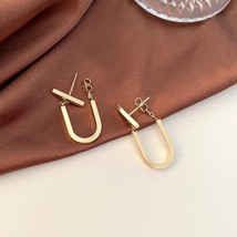 2022 New Korean Metal U-shaped Hoop Earrings for Women Fashion Gold Silver Color - £8.78 GBP