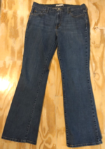 Levi&#39;s Women 515 Jeans Size 12 Medium Blue Bootcut Mid Rise Distressed Mexico - £21.98 GBP