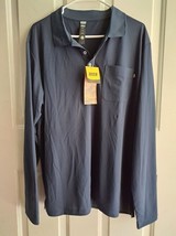 MIER Men&#39;s Long Sleeve Pocket Collared Large Grey Shirt NEW - £15.14 GBP
