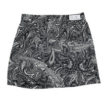 Loft Skirt Womens L Black White Paisley Petites Casual Mini A Line Bottoms - $24.73