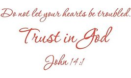 Picniva Orange 29&quot; X 14&quot; Do not let Your Hearts be Troubled. Trust in God. John  - £9.96 GBP