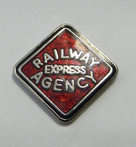 American Railway Express Agency Railroad Logo Pin Badge Half Inch - £4.53 GBP