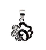 Cute Pure 925 Solid Silver Pendant CZ Platinum Finish for Girl - $28.24