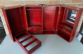 VTG Girl Doll Wood Wardrobe Trunk Carry Case Murphy Bed - £87.91 GBP