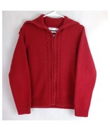 Vintage Tommy Hilfiger Jeans Men&#39;s Red Full Zip Sweater Size Large 100% ... - $19.79