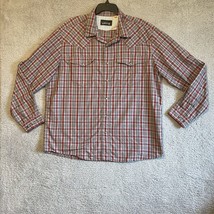Orvis Mens Vented Shirt XL Red Plaid Long Sleeve Button Up Pockets - £14.56 GBP