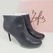 Zofie Women&#39;s Black Leather Woven Ankle Boots Size 11 M - $41.87