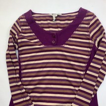BCBG Womens Size Large Purple Long Sleeve Shirt Quarter Button - £5.93 GBP