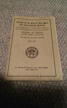Vtg 1936 1937 City College of New York Bulletin Liberal Arts &amp; Science Booklet - £39.81 GBP