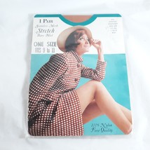 Seamless Stretch Bare Heel Pantyhose Size 9 to 11 Color Rhapsody Vintage - $19.80