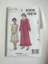 Kwik Sewing Pattern 3105  - Girls Nightgowns Size 4-14 Uncut Pattern - £9.88 GBP