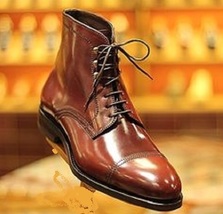 New Handmade Men’s Tan Ankle Wingtip Formal Casual Marching Military Boots - $179.99