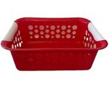Plastic Storage Bin, RED, Reinforced Handles, 11"LX8W"X4"D.—NEW— SHIPS N... - $13.74