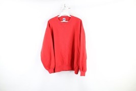 Vintage 90s Russell Athletic Mens Large Faded Blank Crewneck Sweatshirt Red USA - £42.80 GBP