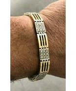Plaqué Or 925 Argent 14.35CT Simulé Diamant Homme Fête Usure Bracelet - $268.67