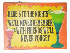 WorldBazzar Hand Carved Wooden HERE is to The Nights We'll Never Remember with F - $19.74