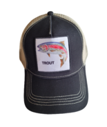 TROUT Hat Crazy Trucker Baseball Cap Mesh Panel Adjustable One Size Snap... - $29.86 CAD