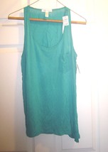 AMBIANCE APPAREL Size S Teal Tank Top Racerback Sleeveless Chest Pocket ... - $14.99
