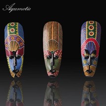 African Totem Mask - Wood Carved - Hand Painted 12&quot; - £20.93 GBP