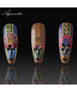 African Totem Mask - Wood Carved - Hand Painted 12&quot; - £20.76 GBP