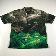 Interstate Batteries Hawaiian Shirt Mens L Leaves Palm Buttons Short Sle... - $12.24