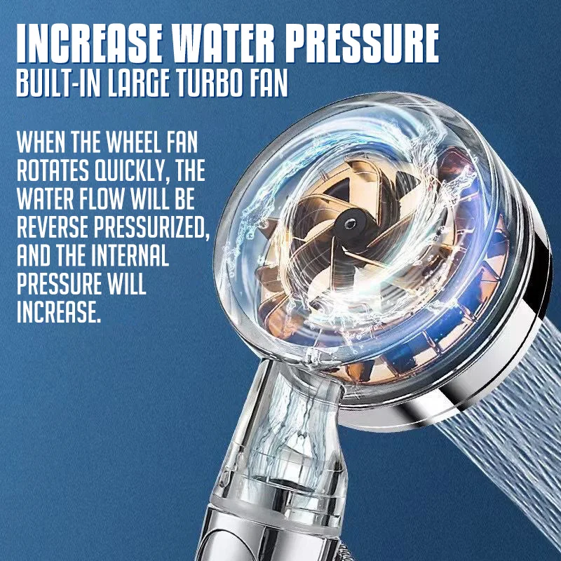 House Home 2021 Pressurized Nozzle Turbo Shower Head One-Key Stop Water ... - $40.00