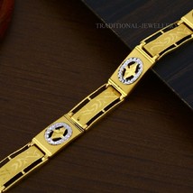 22K Yellow gold Men&#39;s Bracelet Beautifully handcrafted diamond cut design 205 - £3,240.62 GBP+
