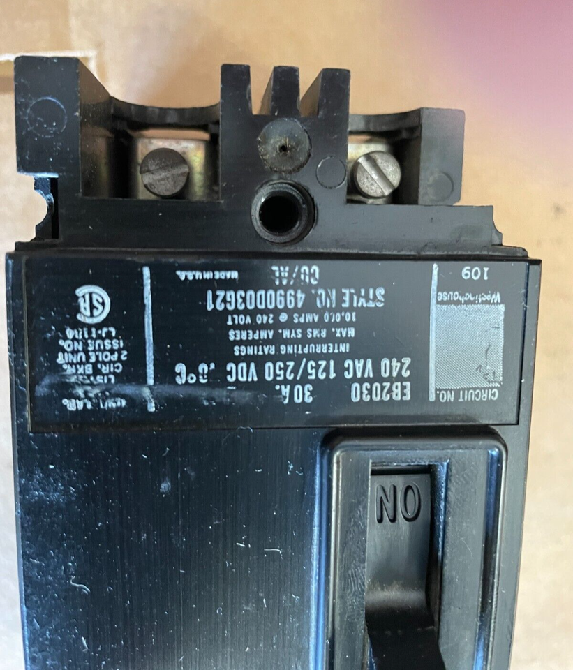 Westinghouse EB2030 Bolt-on Circuit Breaker 30 Amp 2 Pole 240 Volt 30A 2... - $35.74