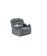 Contemporary Dark Gray Velvet Manual Recliner Living Room Chair - $793.25 CAD