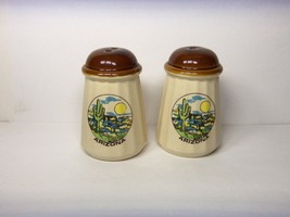 Arizona Souvenir Ceramic Salt &amp; Pepper Shakers Vintage Unused - £11.83 GBP