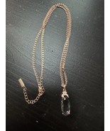 585 14K RG Stamped Smoke Ash Gray Oval Gemstone Pendant 19” Necklace Cla... - $911.17 MXN